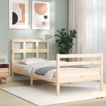 vidaXL Cadre de lit sans matelas 90x200 cm bois massif