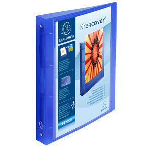 Classeur 4 anneaux 30mm polypropylène chromaline 10/10e Krea Cover - A4 maxi bleu x 12 EXACOMPTA