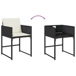 vidaXL Ensemble à manger de jardin coussins 7Pièces Noir Résine tressée