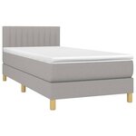 vidaXL Sommier à lattes de lit avec matelas et LED Gris clair 90x200cm
