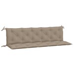 vidaXL Coussins de banc de jardin 2 Pièces taupe 180x50x7 cm tissu Oxford