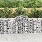 vidaXL Paniers à gabions arqués 2 Pièces 200x50x100/120 cm fer galvanisé