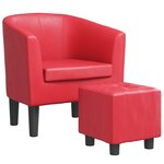 vidaXL Fauteuil cabriolet avec repose-pied rouge similicuir