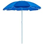 Parasol rond - Arc 1,80 m - Structure en polyester anti-uv - Blanc et bleu profond