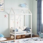 vidaXL Banc avec toit blanc 117 5x70x176 5 cm bois de pin massif