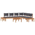 vidaXL Ensemble de canapé de jardin 3 pc Marron et gris