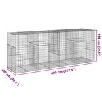 vidaXL Panier gabion avec couvercle 400x100x150 cm fer galvanisé