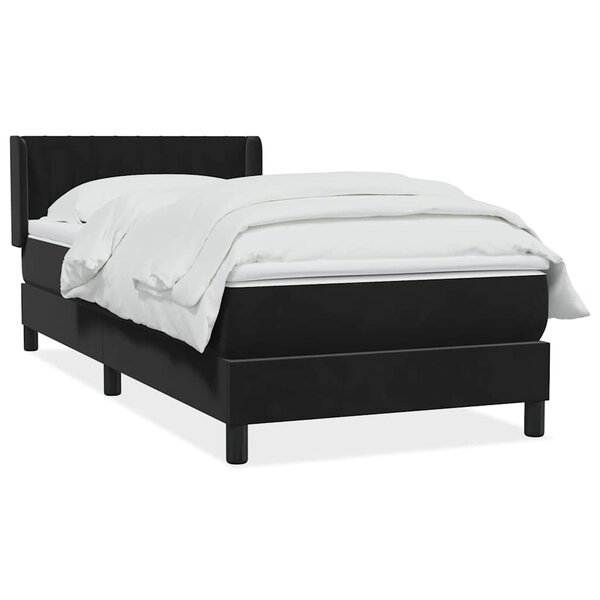 vidaXL Sommier à lattes de lit avec matelas noir 100x220 cm velours