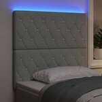 vidaXL Tête de Lit LED Argyle Gris clair 90 cm Velours