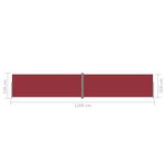 vidaXL Auvent latéral rétractable Rouge 220x1200 cm