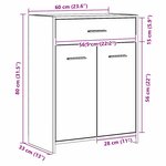 Meuble de salle de bain vidaXL Noir Chêne 60x33x80 cm en bois d'ingénierie