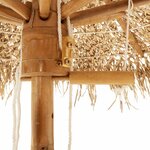 vidaXL Parasol en bambou avec toit en feuille de bananier 270 cm