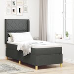 Lit à ressorts vidaXL avec matelas gris foncé 80x200 cm en tissu
