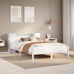 vidaXL Lit bibliothèque sans matelas blanc 135x190 cm bois pin massif