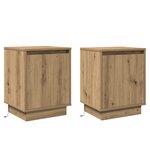 vidaXL Tables de chevet avec lumières LED 2 Pièces Chêne Artisan 39x34 5x50 cm