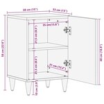 vidaXL Cabinet de salle de bain avec porte marron miel 38 x 33 x 58 cm