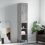 vidaXL Buffet haut Sonoma gris 34 5x34x180 cm Bois d'ingénierie