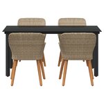 vidaXL Ensemble de salle à manger de jardin 5 pièces Beige Poly Rattan