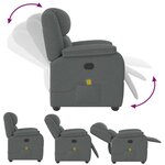 vidaXL Fauteuil de massage inclinable Gris foncé Tissu