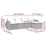 vidaXL Salon de jardin 5 Pièces avec coussins noir résine tressée