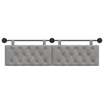 vidaXL Tête de lit suspendue Avec lumière LED Gris clair Velours