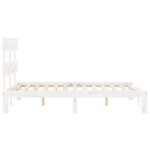 vidaXL Cadre de lit avec tête de lit blanc 120x200 cm bois massif