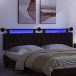 vidaXL Tête de lit suspendue Avec lumière LED Noir Tissu
