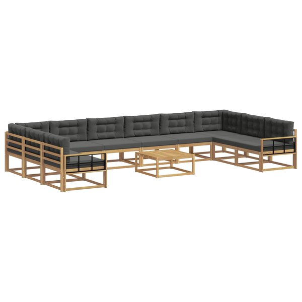 vidaXL Ensemble de canapés d'extérieur 11 pc Blanc et anthracite