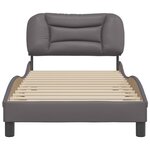 vidaXL Cadre de lit avec tête de lit Gris 90x200 cm Similicuir