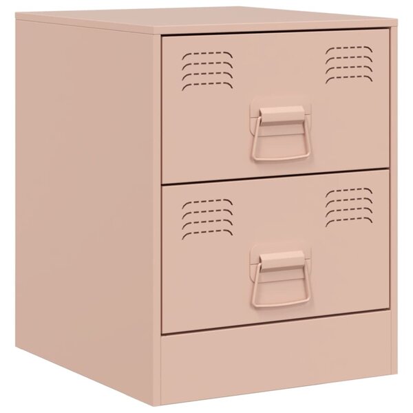 vidaXL Table de chevet rose 34 5x39x44 cm acier