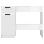 vidaXL Bureau Blanc brillant 100x50x75 cm Bois d'ingénierie