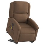 vidaXL Fauteuil inclinable de massage électrique Marron Tissu