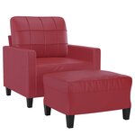 vidaXL Fauteuil avec repose-pied Rouge bordeaux 60 cm Similicuir