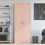 vidaXL Armoire de rangement 2 Pièces Rose 80 x 40 x 200 cm Acier