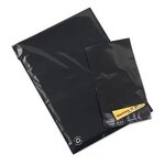 Sachet plastique 75  recyclé noir opaque à fermeture adhésive 12 x 18 cm (lot de 1000)