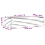 vidaXL Jardinière cire marron 110x60x23 cm bois de pin massif