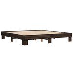 vidaXL Cadre de lit chêne marron 200x200 cm bois d'ingénierie et métal