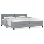 vidaXL Lit boxspring avec matelas avec matelas Gris clair 200 x 200 cm