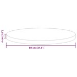 vidaXL Plateau de table Autre Marron clair Ø 80 x 4 cm Chêne massif
