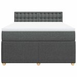 vidaXL Sommier à lattes de lit avec matelas Gris foncé 160x200cm Tissu