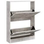 vidaXL Armoire à chaussures Gris béton 59x17x81 cm Bois d'ingénierie