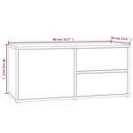 vidaXL Meuble TV Chêne fumé 80x34x36 cm Bois d'ingénierie