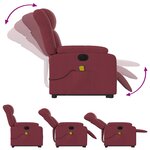 vidaXL Fauteuil inclinable de massage électrique Rouge bordeaux Tissu