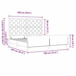 Cadre de lit crème vidaXL 180x200 cm en tissu