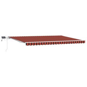 vidaXL Auvent Rétractable avec orange et marron 500 ×350 cm tissu