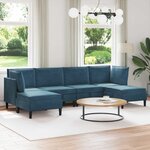 vidaXL Ensemble de meubles pour le salon 6 Pièces Bleu Velours