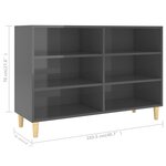 Vidaxl buffet gris brillant 103 5x35x70 cm aggloméré