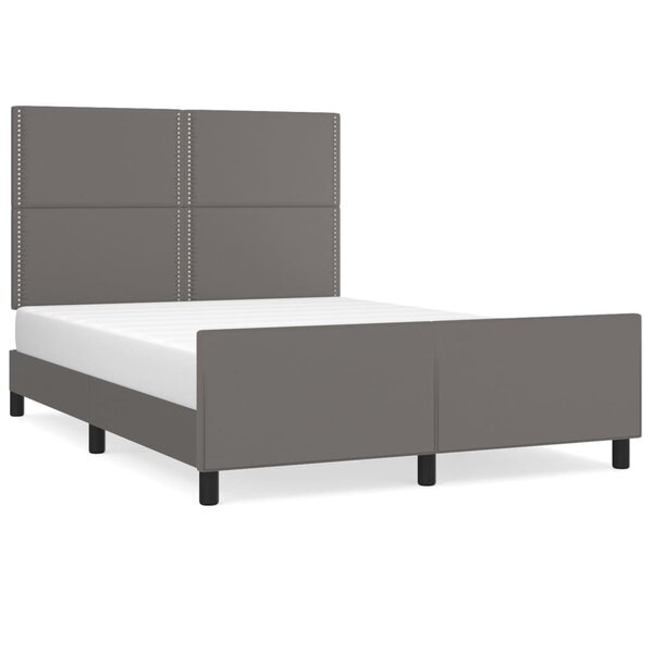 vidaXL Cadre de lit avec tête de lit Gris 140x190 cm Similicuir