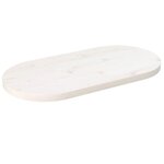 vidaXL Dessus de table blanc 70x35x2 5 cm bois de pin massif ovale