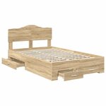 vidaXL Cadre de lit Chêne Sonoma 120 x 200 cm Bois d'ingénierie